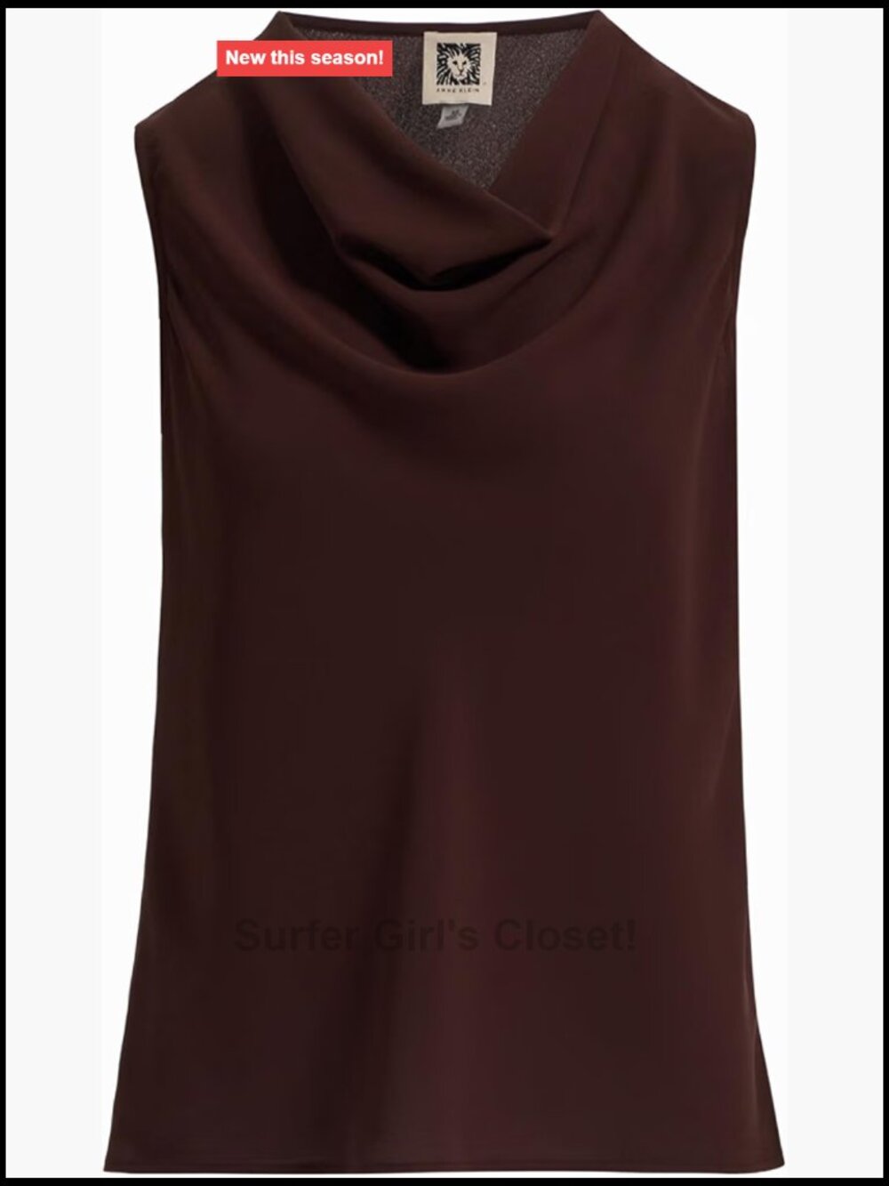 Sleeveless Cowl Neck Crepe Blouse Women's Workwear